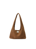 Handwoven Suede Hobo Shoulder Bag