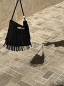 Mini Suede Pearl Bag with Fringe