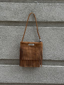 Mini Suede Pearl Bag with Fringe