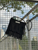 Mini Suede Pearl Bag with Fringe