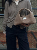 Handwoven Classic Suede Hobo Bag