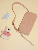 (Misty Pink)Pearl Cylinder Pillow Bag -TENERA Suede Collection - TENERA