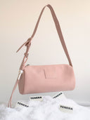 (Misty Pink)Pearl Cylinder Pillow Bag -TENERA Suede Collection - TENERA