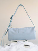 (Bubblegum Blue)Pearl Cylinder Pillow Bag -TENERA Suede Collection - TENERA