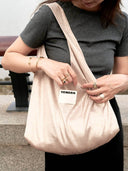 (Gold Shimmer Linen)Ballerina Linen Shoulder Bag-TENERA Ballerina Collection - TENERA