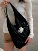 (Obsidian Black)Ballerina Linen Shoulder Bag-TENERA Ballerina Collection - TENERA
